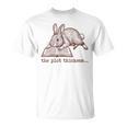 Women's Bookish Rabbit Reading Fiction Novel Book Vintage Bookworms T-Shirt