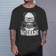 1st Grade Back To School Panda Book Reader Teacher Heart T-Shirt Gifts for Him