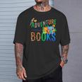 Adventure Starts With Books Jungle Animals Kids Reading Them T-Shirt Gifts for Him Adventure Starts With Books Jungle Animals Kids Reading Them T-Shirt Gifts for Him