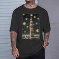 Astrologist Sitting On The Tower Of Stacked Up Books Starry T-Shirt Gifts for Him Astrologist Sitting On The Tower Of Stacked Up Books Starry T-Shirt Gifts for Him