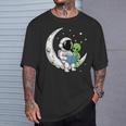 Astronaut Alien Reading Book Moon Space T-Shirt Gifts for Him
