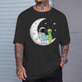 Astronaut And Alien Reading On Moon Space Book Lover Sci Fi T-Shirt Gifts for Him
