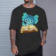 Axolotl Read Book Ambystoma Mexicanum Mexican Walking Fish T-Shirt Gifts for Him