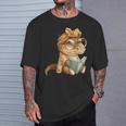 Baby Crocodile Small Book Reading Reptile Graphic Portrait T-Shirt Gifts for Him