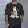 Balinese Cat Longhaired Siamese Books Flowers Book Reading T-Shirt Gifts for Him Balinese Cat Longhaired Siamese Books Flowers Book Reading T-Shirt Gifts for Him
