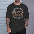 Barely Tolerable Shirt Book Lover Bookish Floral Bookworm T-Shirt Gifts for Him Barely Tolerable Shirt Book Lover Bookish Floral Bookworm T-Shirt Gifts for Him