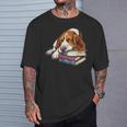 Basset Hound Books Dog Breed Graphic T-Shirt Gifts for Him Basset Hound Books Dog Breed Graphic T-Shirt Gifts for Him