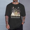 Beautiful Floral Open Book Teacher Men Women T-Shirt Gifts for Him