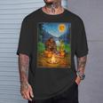 Bigfoot And Alien Reading Books Campfire Halloween T-Shirt Gifts for Him Bigfoot And Alien Reading Books Campfire Halloween T-Shirt Gifts for Him