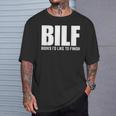 BILF Books I'd Like To Finish Humorous Book Lover Pun T-Shirt Gifts for Him