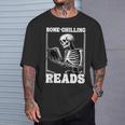 Bone-Chilling-Reads Skeleton Reading Bookworm Book Lovers T-Shirt Gifts for Him