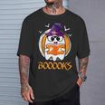 Boo Boooks Ghost Book Reading Halloween 2025 Teacher T-Shirt Gifts for Him