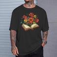Book With Blooming Flowers Reading Nature Garden T-Shirt Gifts for Him Book With Blooming Flowers Reading Nature Garden T-Shirt Gifts for Him