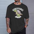 Book Dinosaur T-Rex Bookworm Dino Book Reading T-Shirt Gifts for Him