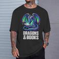 Book Dragons And Books Reading Lover T-Shirt Gifts for Him