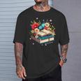 Book Flowers And Butterfly Beautiful Reading Reader T-Shirt Gifts for Him