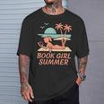 Book Girl Summer Book Reading Retro Sunset T-Shirt Gifts for Him