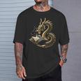 Book Lovers Dragon Fantasy Art Mythical Creatures Yellow Bookworm Chinese Dragon T-Shirt Gifts for Him Book Lovers Dragon Fantasy Art Mythical Creatures Yellow Bookworm Chinese Dragon T-Shirt Gifts for Him