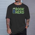 Book Nerd Pixel Retro Reading Bibliophile Gamer T-Shirt Gifts for Him