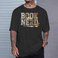 Book Nerd Vintage Floral Aesthetic Leopard Print T-Shirt Gifts for Him