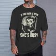 If The Book Is Open She's Busy Witch Goth Girl Loves To Read T-Shirt Gifts for Him