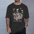 Book Are My Therapy Skeleton Book Reading Floral Butterfly T-Shirt Gifts for Him Book Are My Therapy Skeleton Book Reading Floral Butterfly T-Shirt Gifts for Him