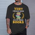 Book Reading Books Library Reading Rat Bookworm T-Shirt Gifts for Him