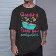 Book Reading Reading Takes You Everywhere T-Shirt Gifts for Him Book Reading Reading Takes You Everywhere T-Shirt Gifts for Him