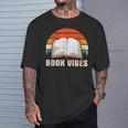 Book Vibes For Book Lovers Bookworm Reading T-Shirt Gifts for Him
