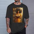 Bookish Melanin Afro Girl Reading Book Bookstore Woman T-Shirt Gifts for Him