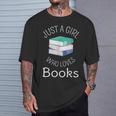 Bookish Women Bookworm Librarian Just a Girl Who Loves Books T-Shirt Gifts for Him