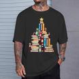 Booklovers Christmas Book Tree T-Shirt Gifts for Him