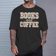 Books & Coffee Floral T-Shirt Gifts for Him