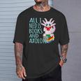 Books And Axolotl Kawaii Animal Axolotls Lover Owner Graphic T-Shirt Gifts for Him