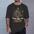 Books Make You Bright Books Christmas Tree Merry Xmas T-Shirt Gifts for Him