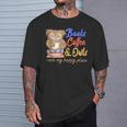 Books Coffee & Owls Are My Happy Place Book Lovers T-Shirt Gifts for Him