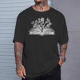 Books Flowers Library Bibliophile Literature Novel Bookworm T-Shirt Gifts for Him Books Flowers Library Bibliophile Literature Novel Bookworm T-Shirt Gifts for Him
