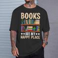 Books Are My Happy Place T-Shirt Gifts for Him