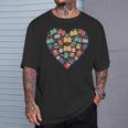 Books Heart Reader Librarian Love Reading Stack T-Shirt Gifts for Him