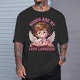 Books Are My Love Language Reading Lover I Valentines Cupid T-Shirt Gifts for Him