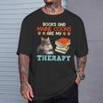 BOOKS AND MAINE COONS ARE MY THERAPY Main Coon T-Shirt Gifts for Him BOOKS AND MAINE COONS ARE MY THERAPY Main Coon T-Shirt Gifts for Him