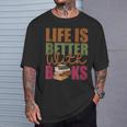 Books Novels Reading Shirt Life Is Better With Books T-Shirt Gifts for Him