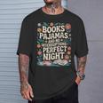 Books And Pajamas Book Lover Reading Reader T-Shirt Gifts for Him