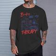 Books Are My Therapy Book Lover Bookworm Library T-Shirt Gifts for Him