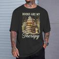 Books Are My Therapy Coffee Bookworm Retro Reading T-Shirt Gifts for Him