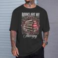 Books Are My Therapy Vintage Bookworm Reader T-Shirt Gifts for Him