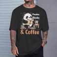 Books Reading Reader Panda Panda Books And Coffee T-Shirt Gifts for Him