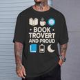 Booktrovert Introvert Reader Library Card Coffee Books T-Shirt Gifts for Him
