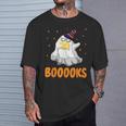 Booooks Funny Halloween Cute Ghost Book Reading T-Shirt Gifts for Him Booooks Funny Halloween Cute Ghost Book Reading T-Shirt Gifts for Him