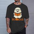 Booooks Ghost Boo Read Books Library Teacher Halloween Cute Men Women Kids T-Shirt Gifts for Him